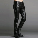 Men Faux PU Leather Trousers