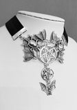 Flying Bat Inverted Pentagram Necklace