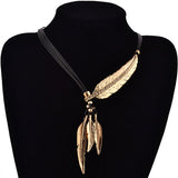 Bohemian Women Girl Feather Necklace