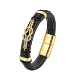 Charm Micro-Studded Leather Cord Unisex Bracelet