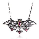 Bat Animal Pendant Rhinestone Necklace