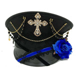 Black Cross Gothic Lolita Military Hat