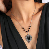 Gothic Witch Vampire Heart Necklace