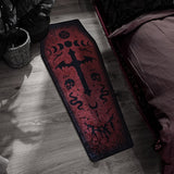 Gothic Red Coffin Shape Carpet