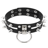 Gothic Punk  Spike Studded Choker Collar Necklace