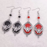 Gothic Bat Cameo Earrings