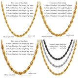 Men Twisted Rope Chain Necklace