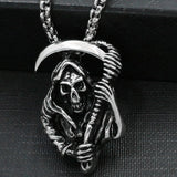 Gothic Men Cloak Grim Reaper Pendants Necklace