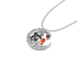 Halloween "Eternal Love" Skeleton Couple Pendant Necklace