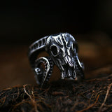 Gothic Viking Ancient Dish Sheep Head Skull Ring