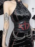 Gothic Corset Belt With Chain