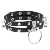 Gothic Punk  Spike Studded Choker Collar Necklace