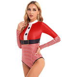 Women Christmas Leotard Bodysuit