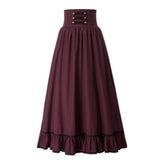 Ruffle Hem Gothic Victorian Maxi Skirt