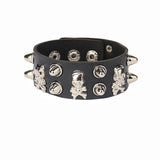 Gothic Skull Rivet Leather Men's Bracelets