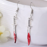 Gothic Bloody Scissors Axe Dangle Earrings