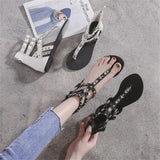 Skull Detail Flat Sandals