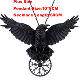 Vintage Goth Black Crow Pendant Neckalce