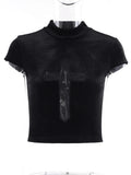 Gothic Criss Cross Women Shirt