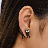 Black Cute Cat Drop Earrings