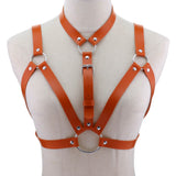 Black Faux Leather Body Harness Strap