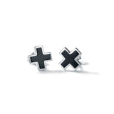 Gothic Enamels Black Cross Stud Earrings