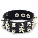 Gothic Skull Rivet Leather Men's Bracelets