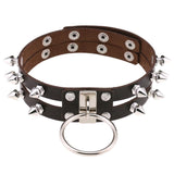 Gothic Punk  Spike Studded Choker Collar Necklace