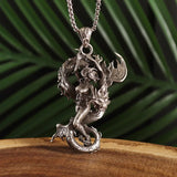 Ethnic Style Domineering Dragon Girl Pendant Necklace