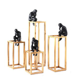 Thinker Rodin Sculpture with  Stainless Steel Frame