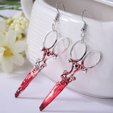 Gothic Bloody Scissors Axe Dangle Earrings