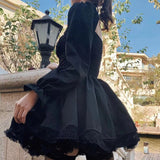 Goth Puff Sleeve Black Dress