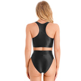 Glossy Two-piece Swimsuit