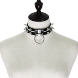 Gothic Punk  Spike Studded Choker Collar Necklace