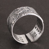 Engraved Men's Biker Rings With Flying Dragon