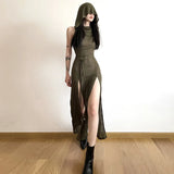 Split Side Gothic Hooded Dress