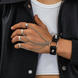 Gothic Wrist Bracelet with Finger Ring