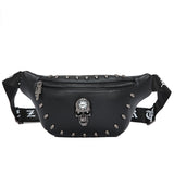 Gothic Skull Accent Women Waist Bag