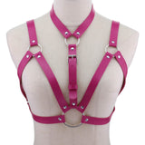 Black Faux Leather Body Harness Strap