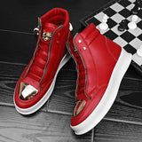 Men Snakeskin High Top Sneakers