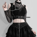 Gothic Fishnet Cut Out Halter Top