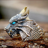 Retro Demon Dragon Siren Ring