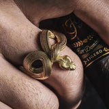 18K Gold Snake Head Wrap Ring