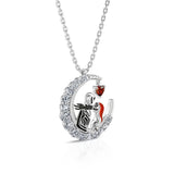 Halloween "Eternal Love" Skeleton Couple Pendant Necklace