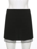 Gothic Women Black Low Waist Mini Skirt