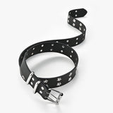 Gothic Star Eye Rivet Double Pin Buckle Belt