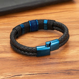 Double-layer Braided Rope Wrap Men's Leather Bracelets