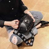 Gothic Skull Accent Women Waist Bag