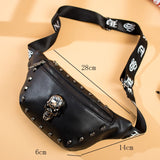 Gothic Skull Accent Women Waist Bag