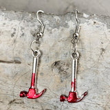 Gothic Bloody Scissors Axe Dangle Earrings